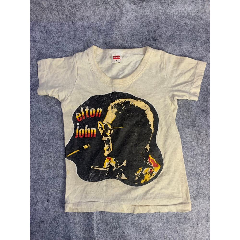 Rare Vintage Elton John Iron On T-shirt, Child Size 6, L and H Mfg Heat Transfer